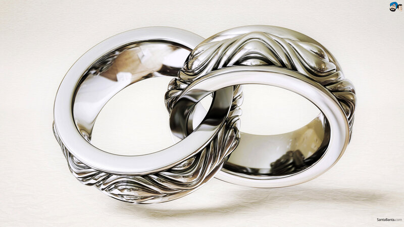 Interlocking Wedding Rings — Silver