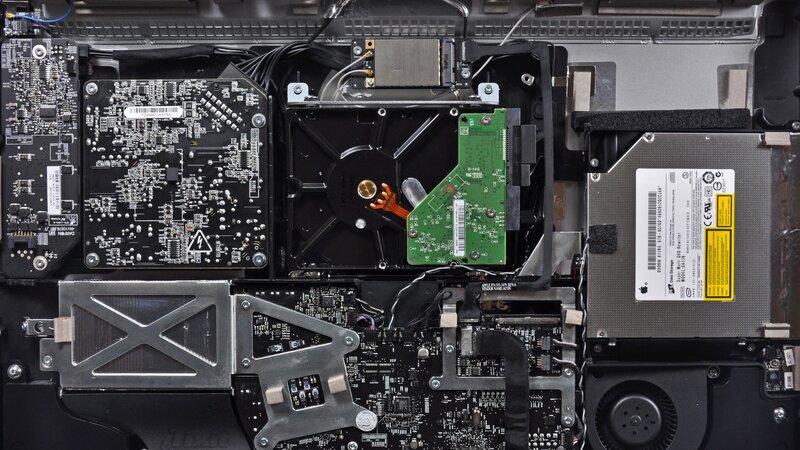 Internal components of a laptop