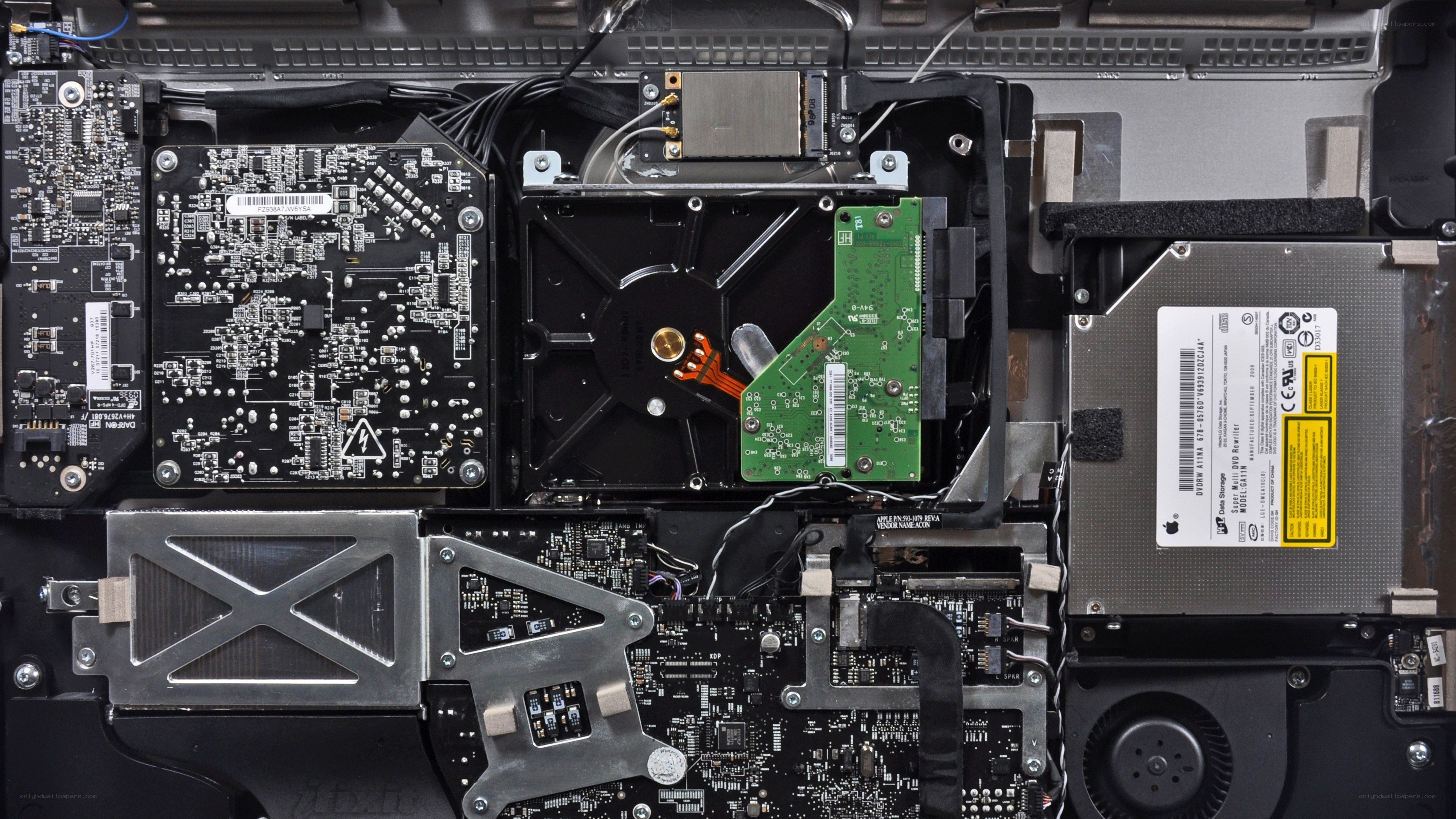 Internal components of a laptop