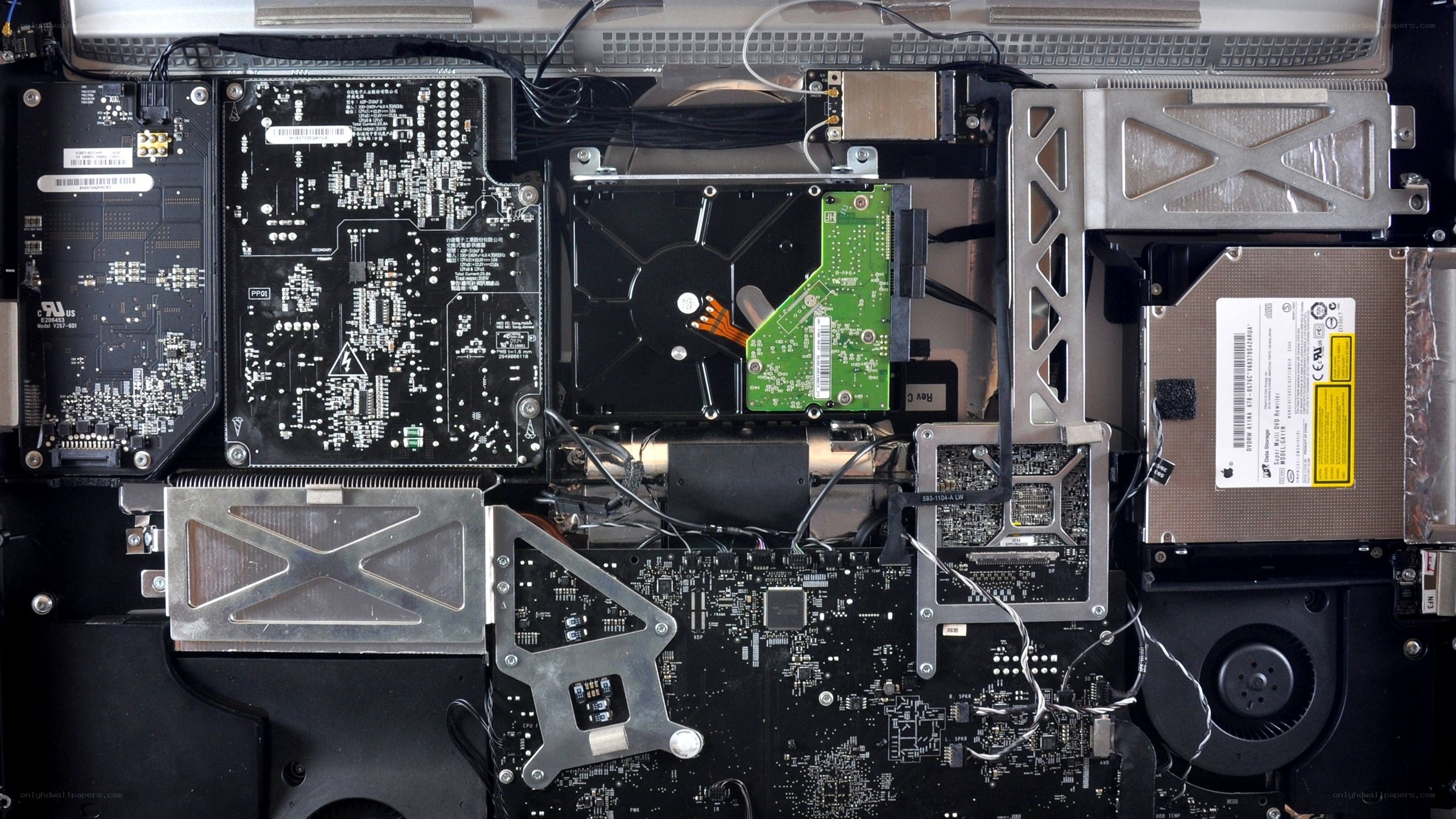 Internal components of a laptop