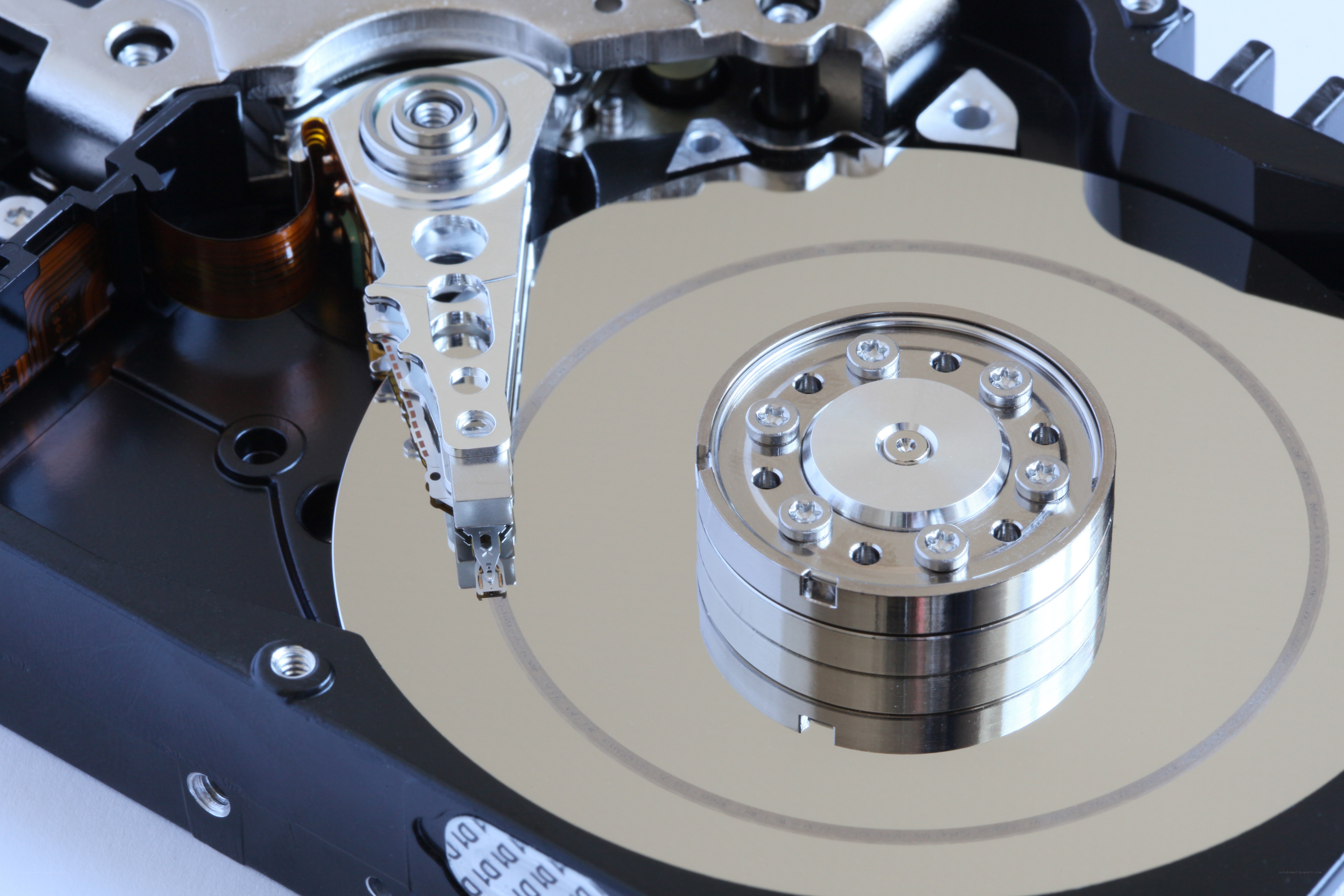 Internal view of a hard disk drive