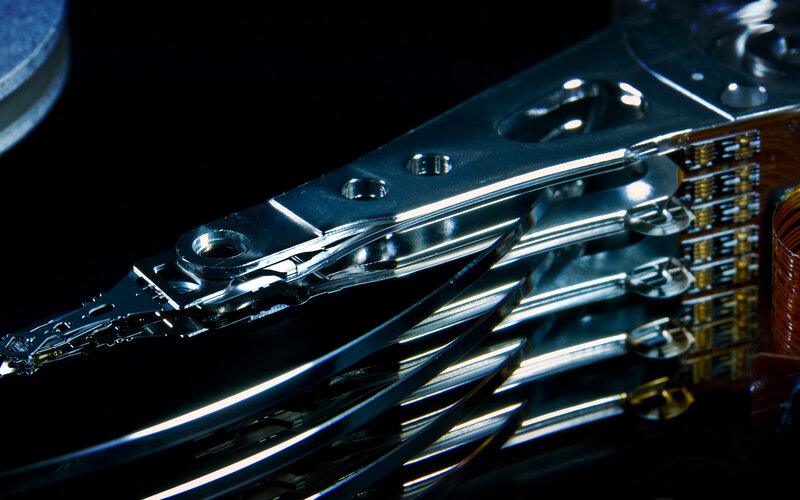 Internal view of a hard drive