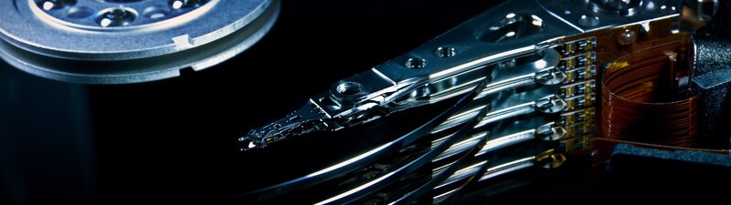Internal view of a hard drive