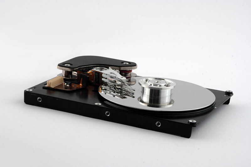 Internal view of a hard drive