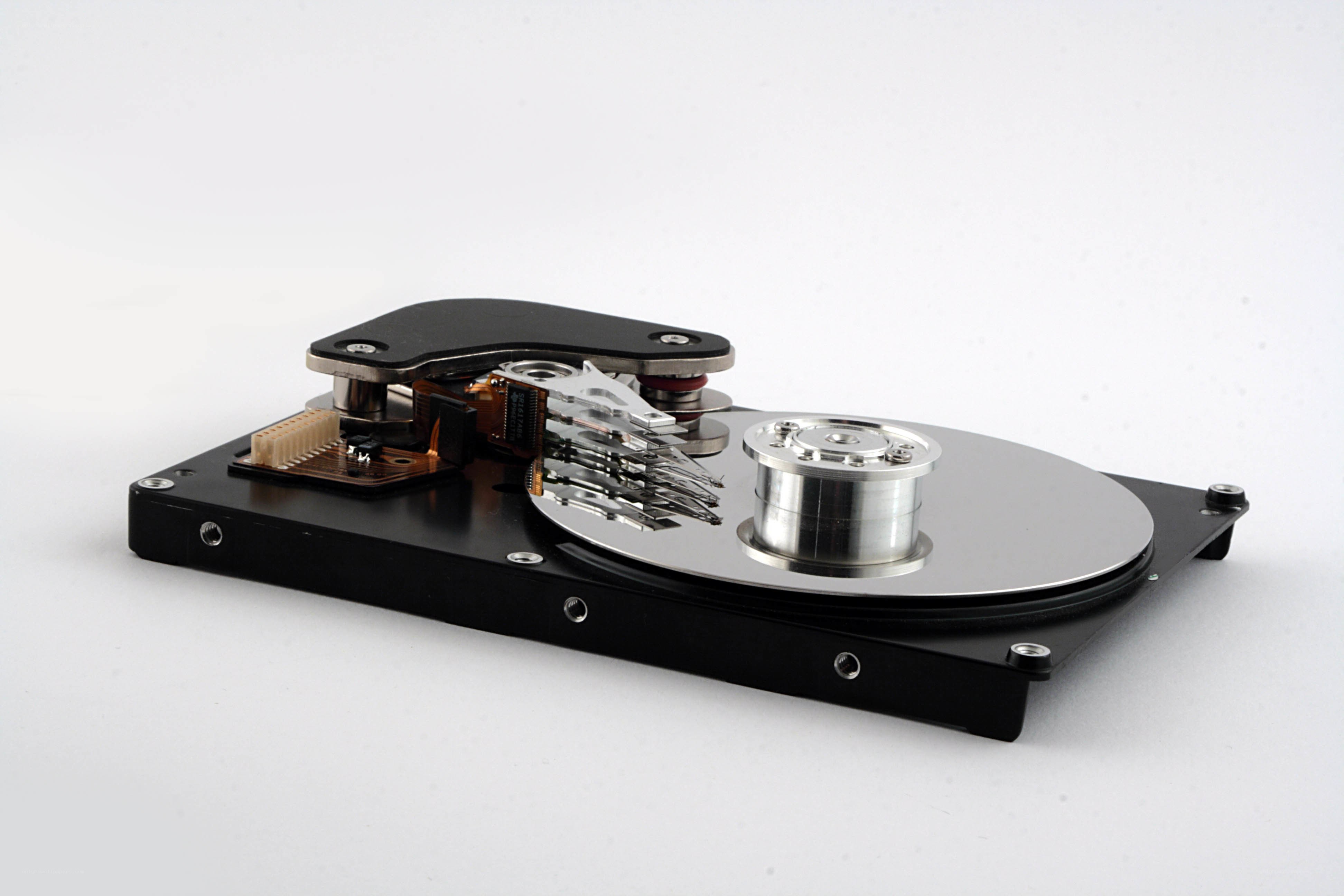 Internal view of a hard drive