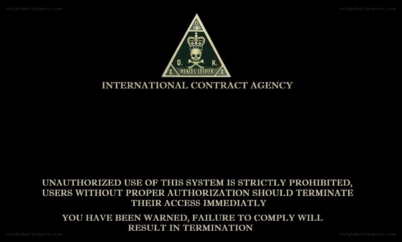 International Contract Agency warning screen