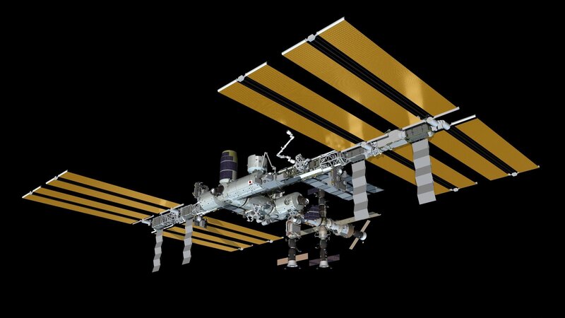 International Space Station — Black, Dramatic, 3d Render