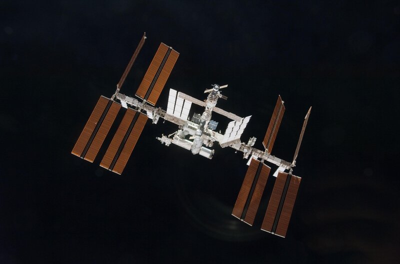 International Space Station — Black, Dramatic, Night, Photograph, Solar Panels, Spacecraft