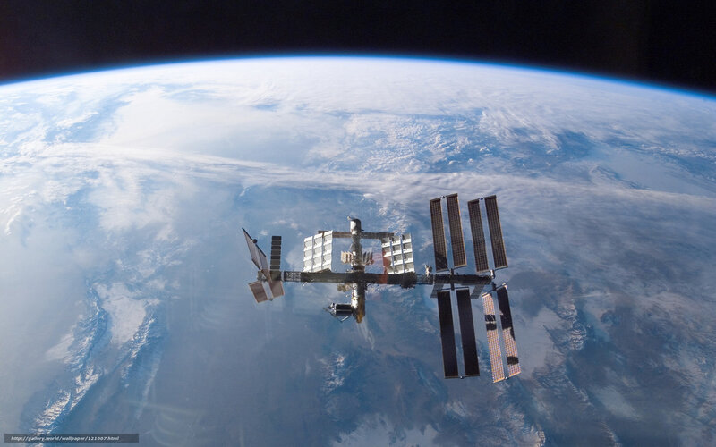 International Space Station — Blue, Serene, Photograph