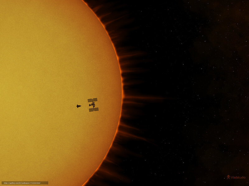 International Space Station near the Sun
