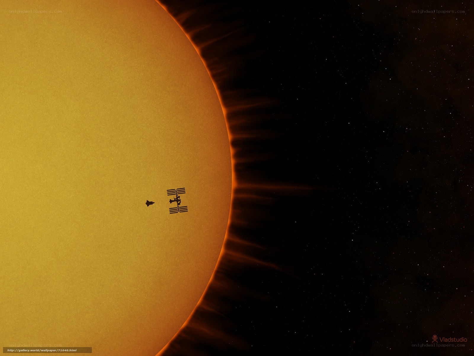 International Space Station near the Sun