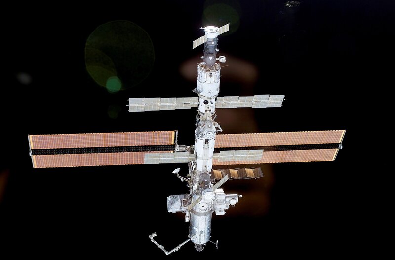 International Space Station — White, Dramatic, Night, Photograph