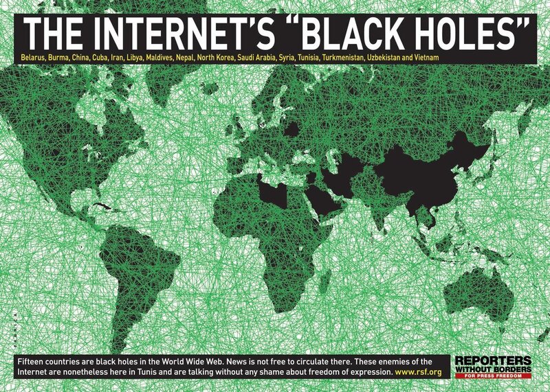 Internet black holes map