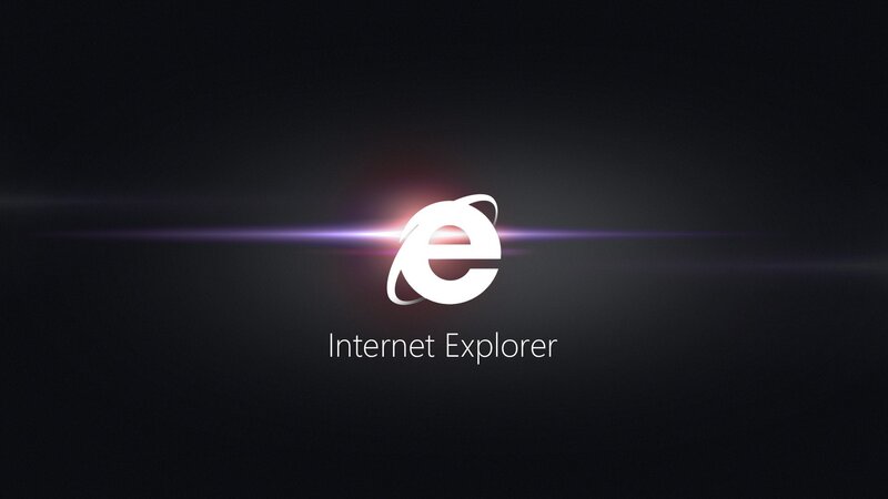 Internet Explorer logo on dark background