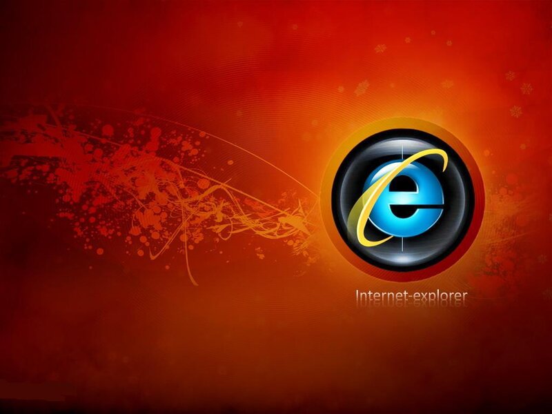 Internet Explorer logo on red background