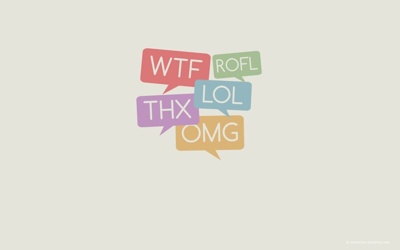 internet slang text bubbles