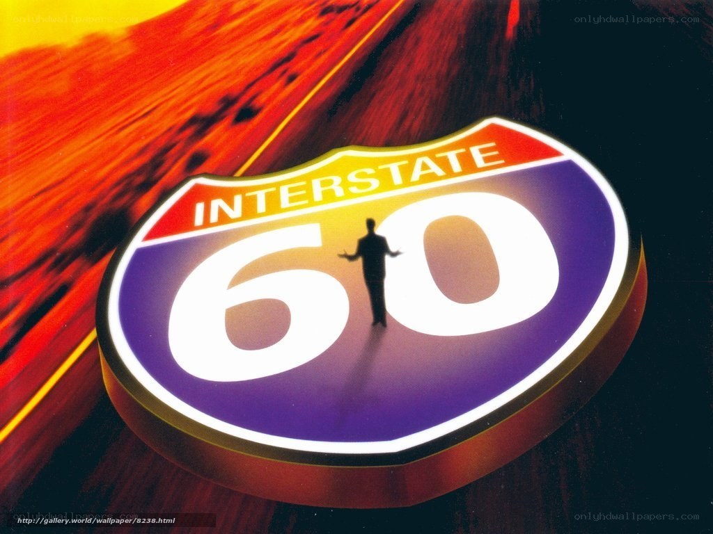 Interstate 60 sign with silhouette