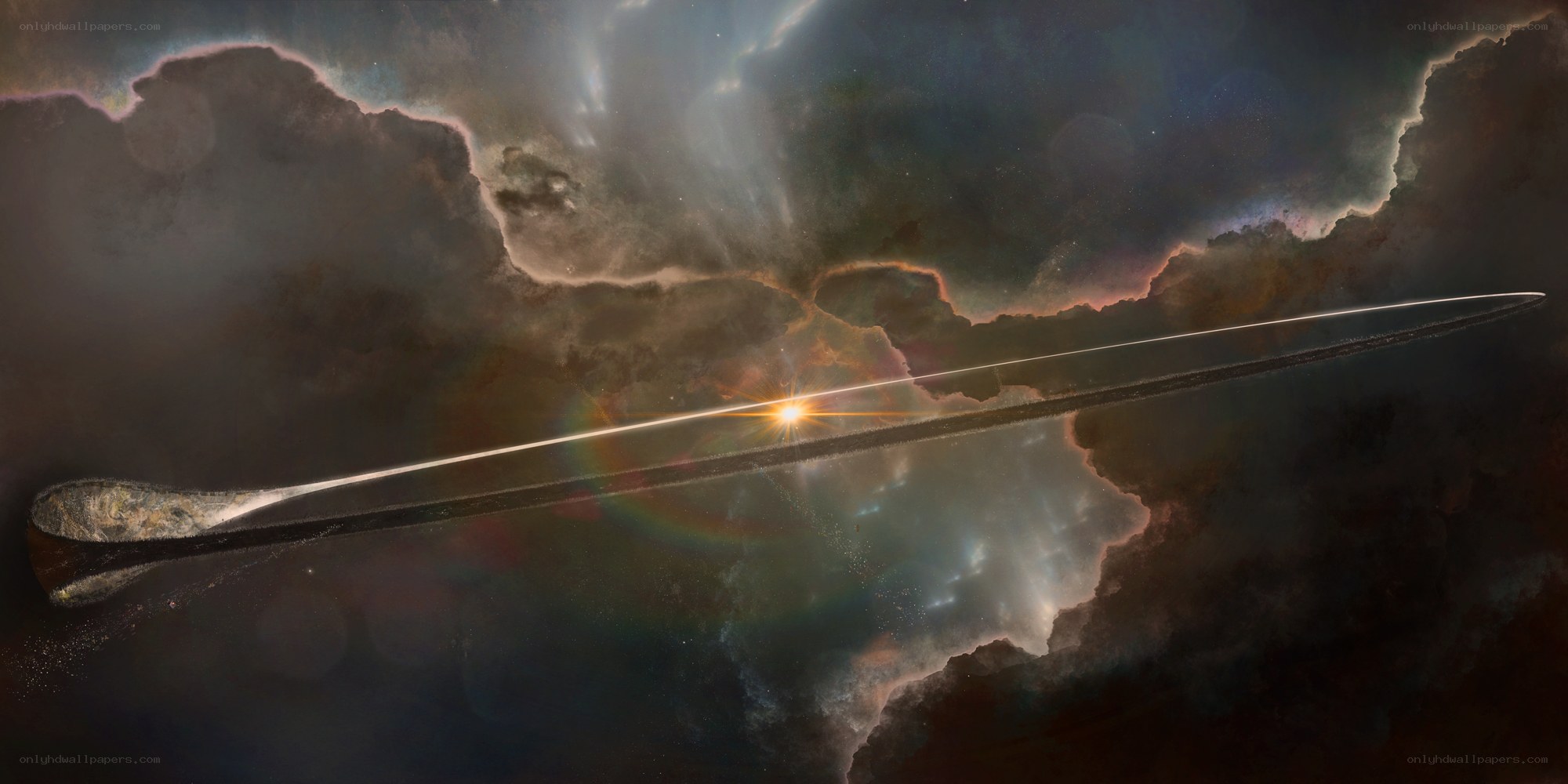Interstellar spacecraft in nebula