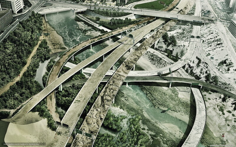 Interwoven Highway Overpass