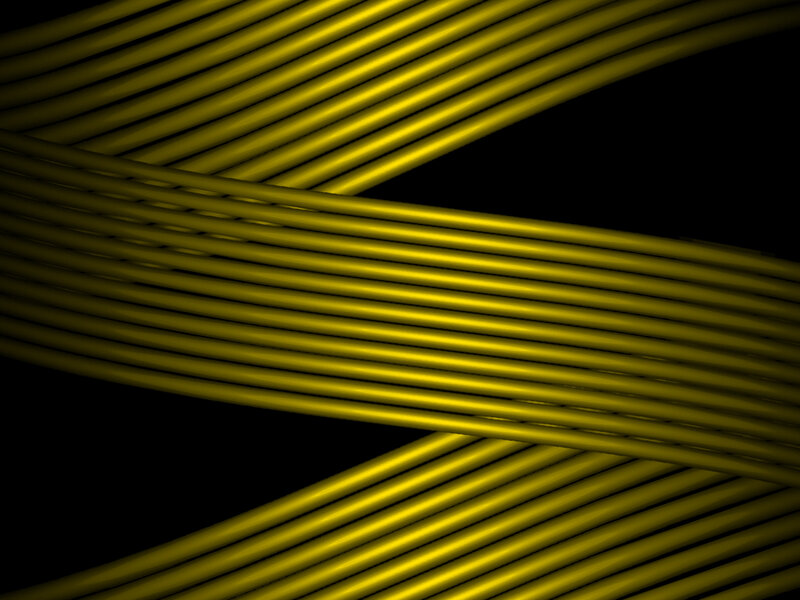 Interwoven yellow lines on black