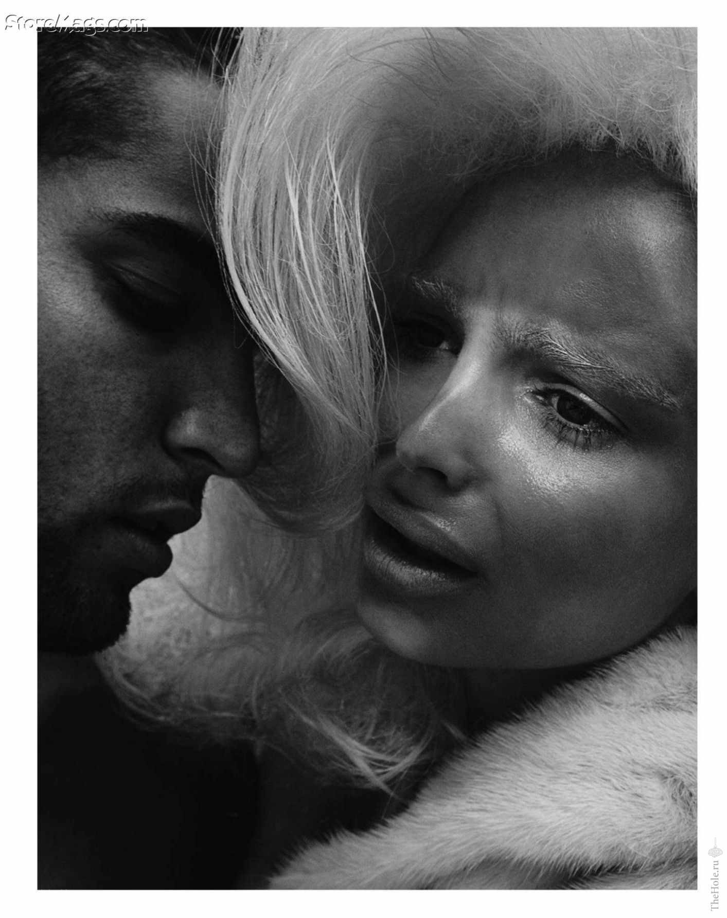 intimate black and white portrait