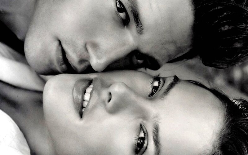 intimate couple in black and white