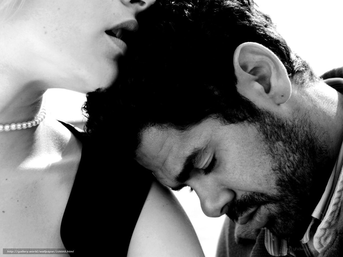 intimate couple in black and white