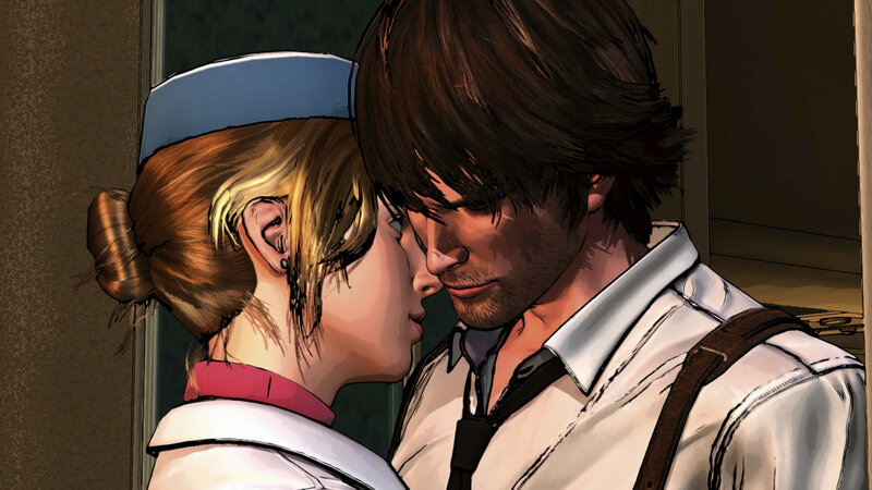 intimate moment between two characters
