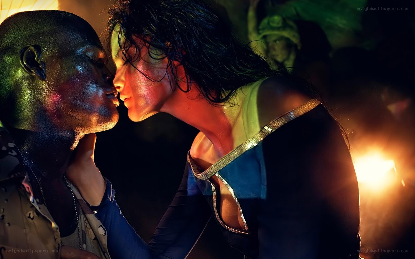 intimate moment between two people