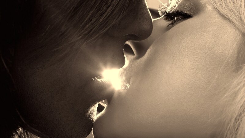 intimate moment between two people