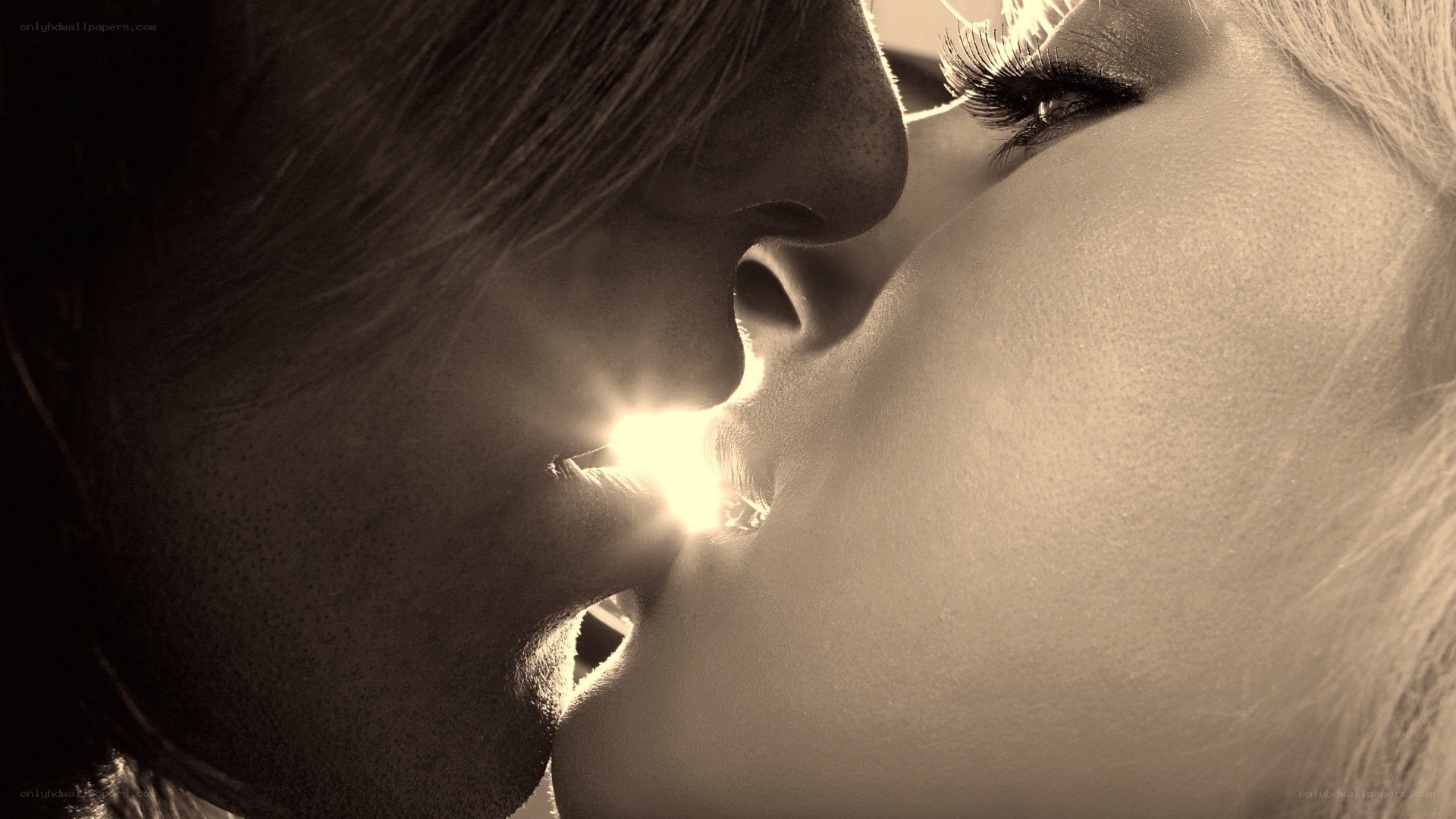 intimate moment between two people
