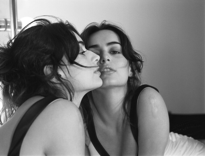 intimate moment between two women