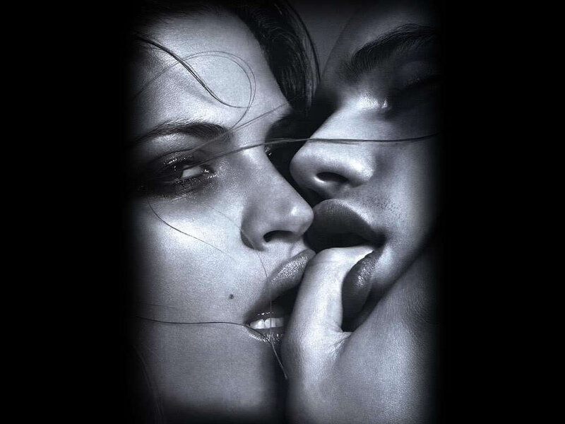 intimate portrait of two faces
