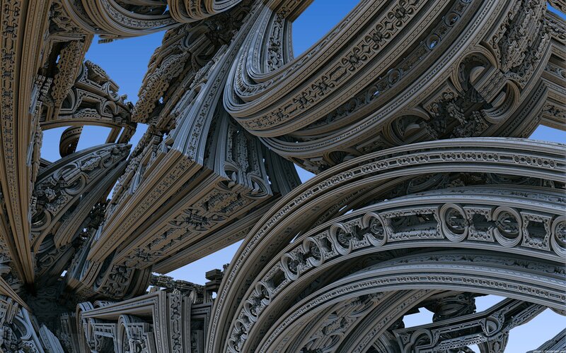 intricate architectural fractal