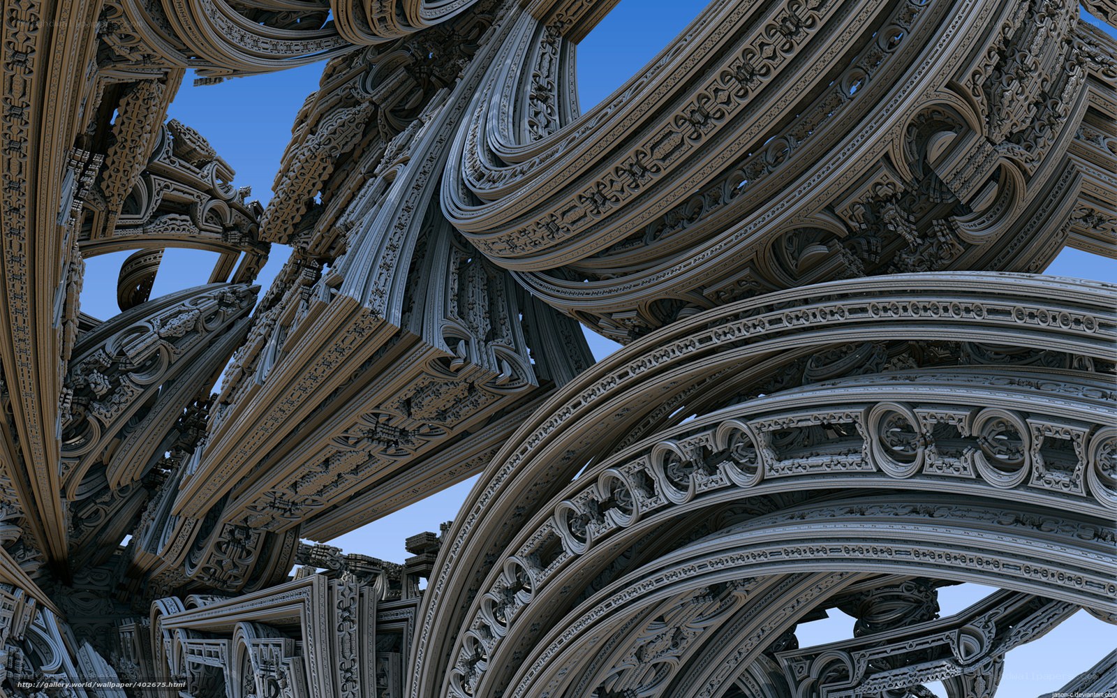 intricate architectural fractal