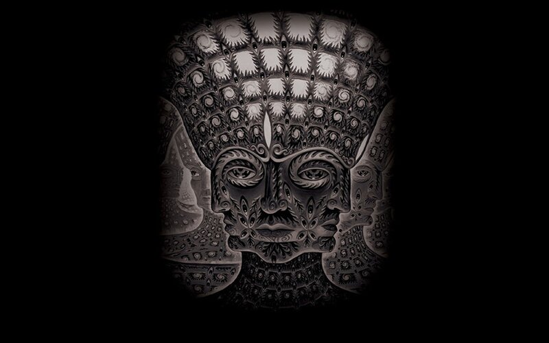 intricate black and white face art