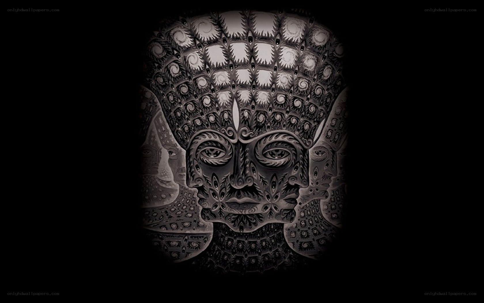 intricate black and white face art