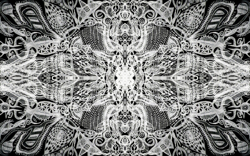 intricate black and white mandala