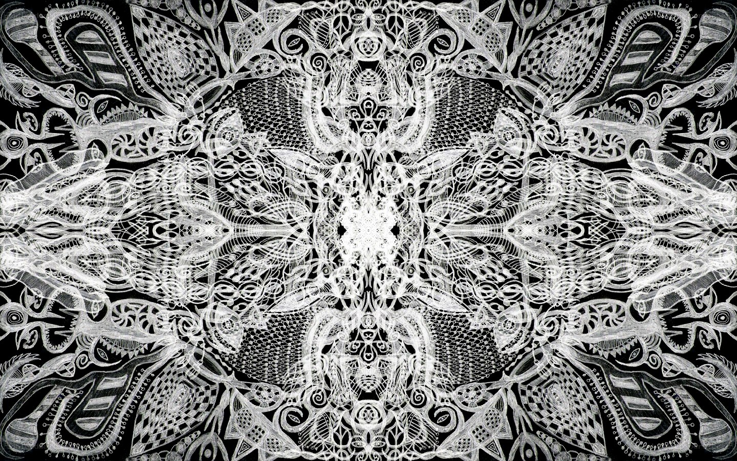 intricate black and white mandala