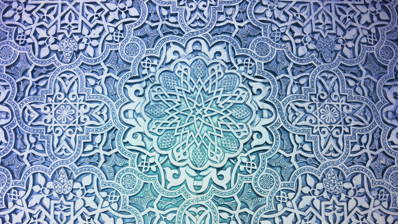 intricate blue tile pattern