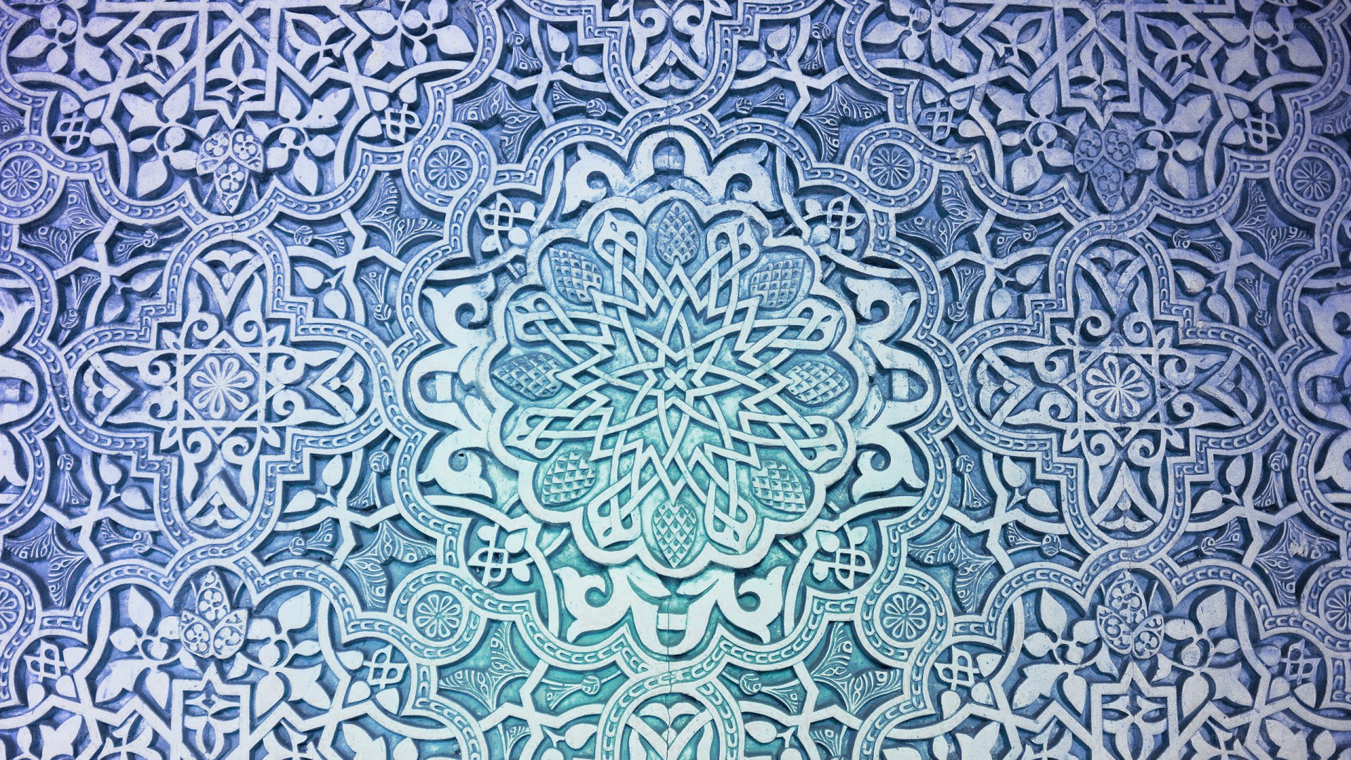 intricate blue tile pattern