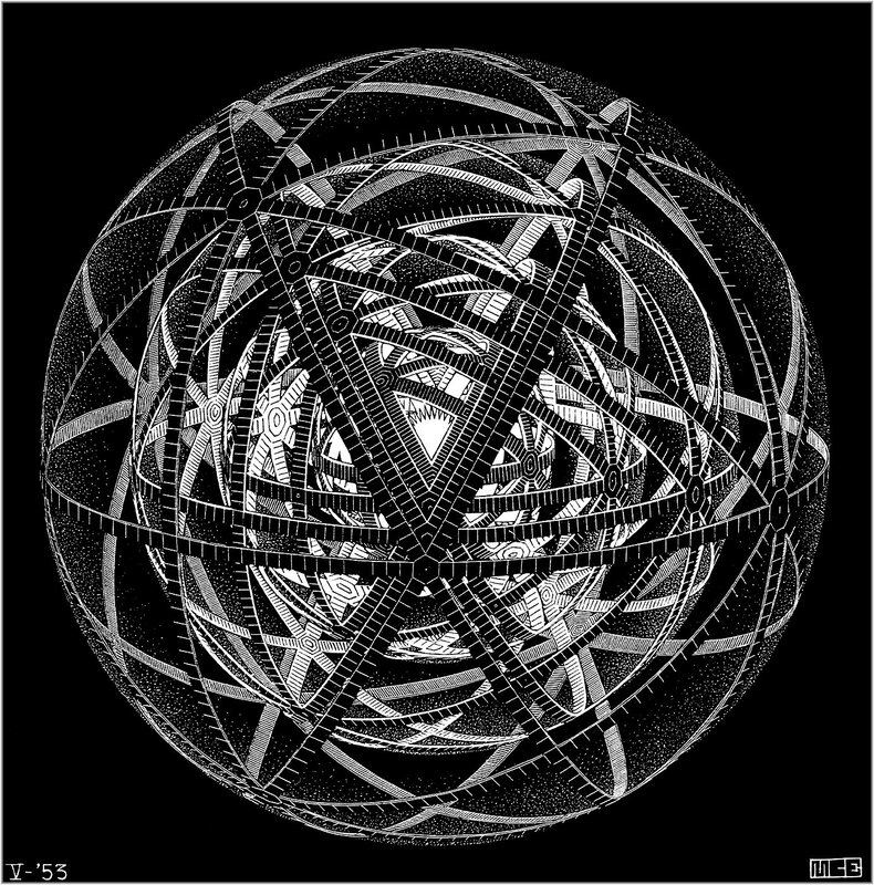 intricate geometric sphere design
