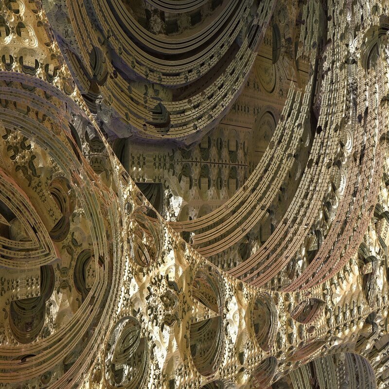 intricate golden fractal architecture
