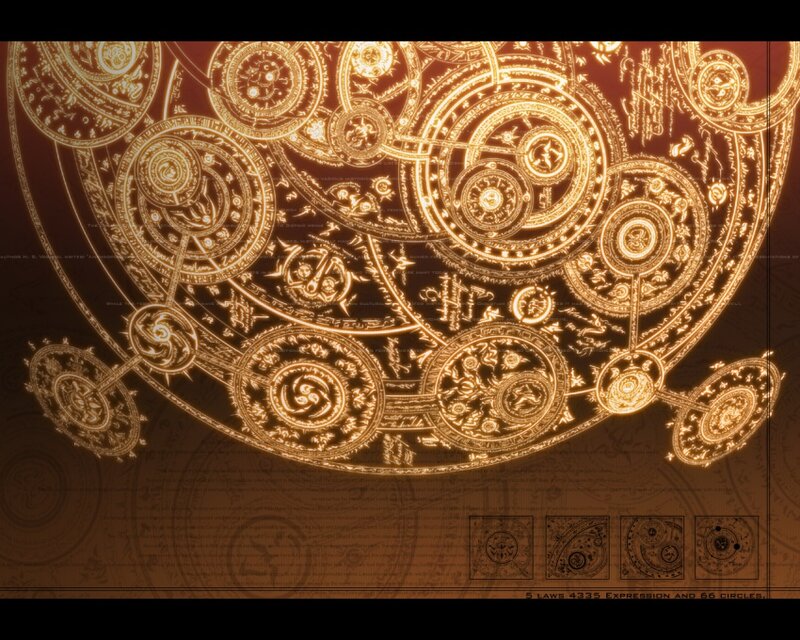 Intricate golden magical diagram