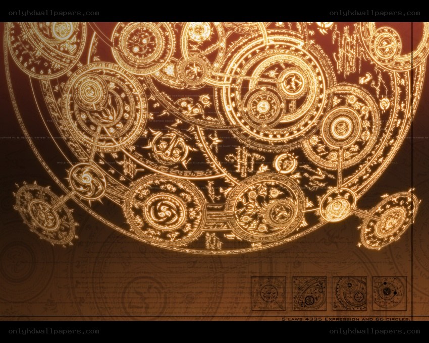 Intricate golden magical diagram
