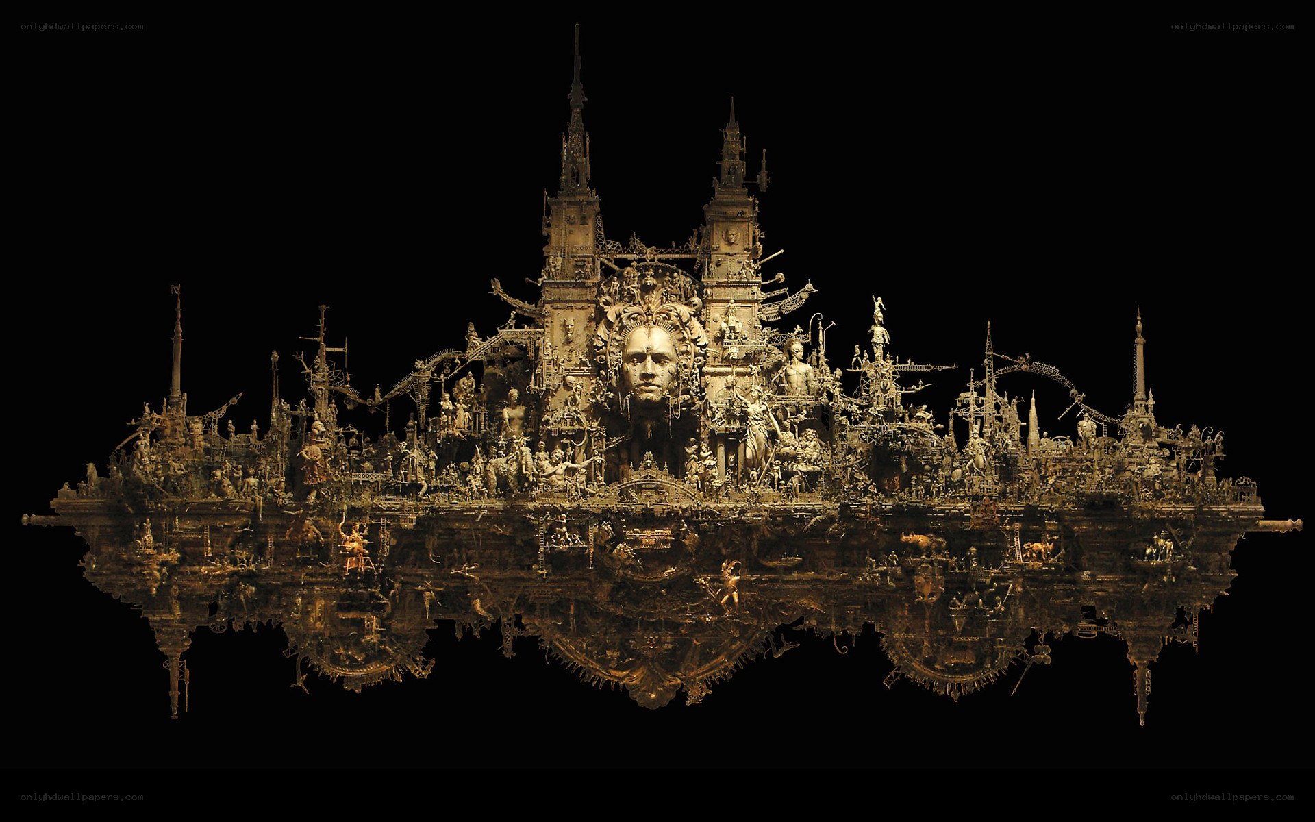 Intricate golden sculpture