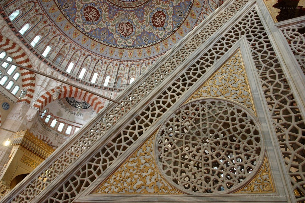 Intricate mosque interior