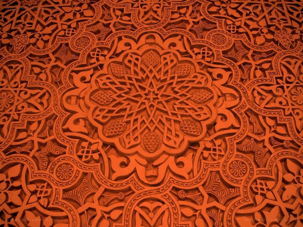 intricate orange mosaic pattern
