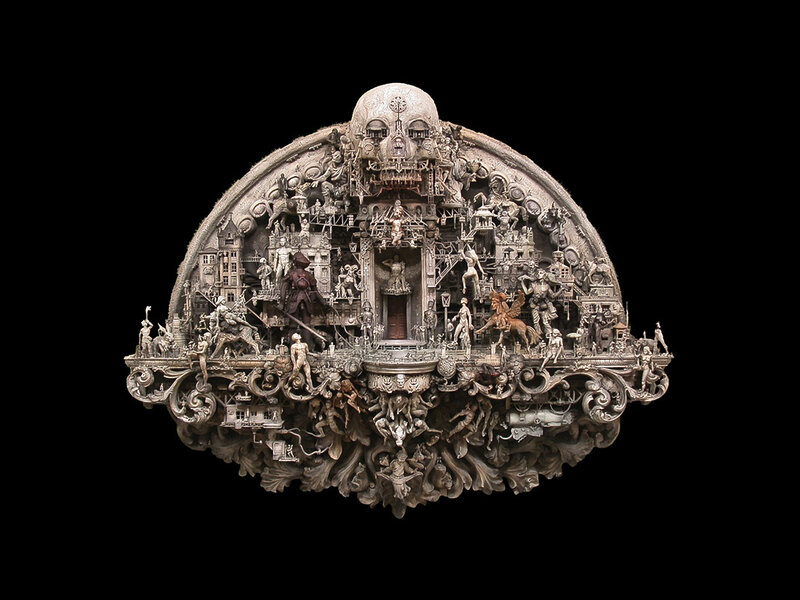 intricate sculptural diorama