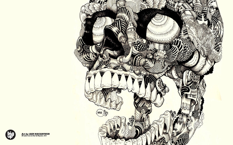 Intricate skull illustration